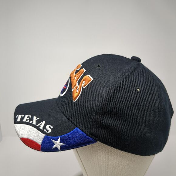 Texas Strapback Hat Black OS Adjustable Embroidered Patriotic Texas State Dallas - Picture 3 of 8